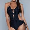 Be Wicked Violet Frills Monokini Swimsuit