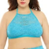 Plus Size High Neck Crochet Bikini Top
