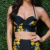 Yandy High Waisted Golden Rose Bikini Bottom