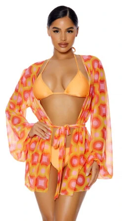 Forplay Cover Me Colorful Mesh Kimono
